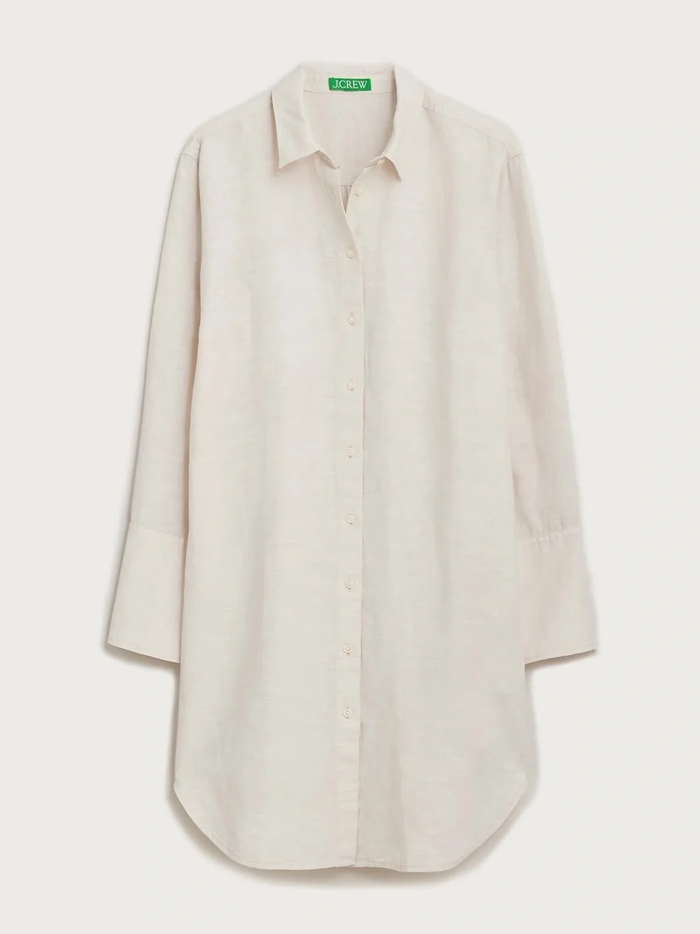 New J. Crew Relaxed-Fit Beach Shirt in Linen-Cotton Blend Sheer Flax Size Medium
